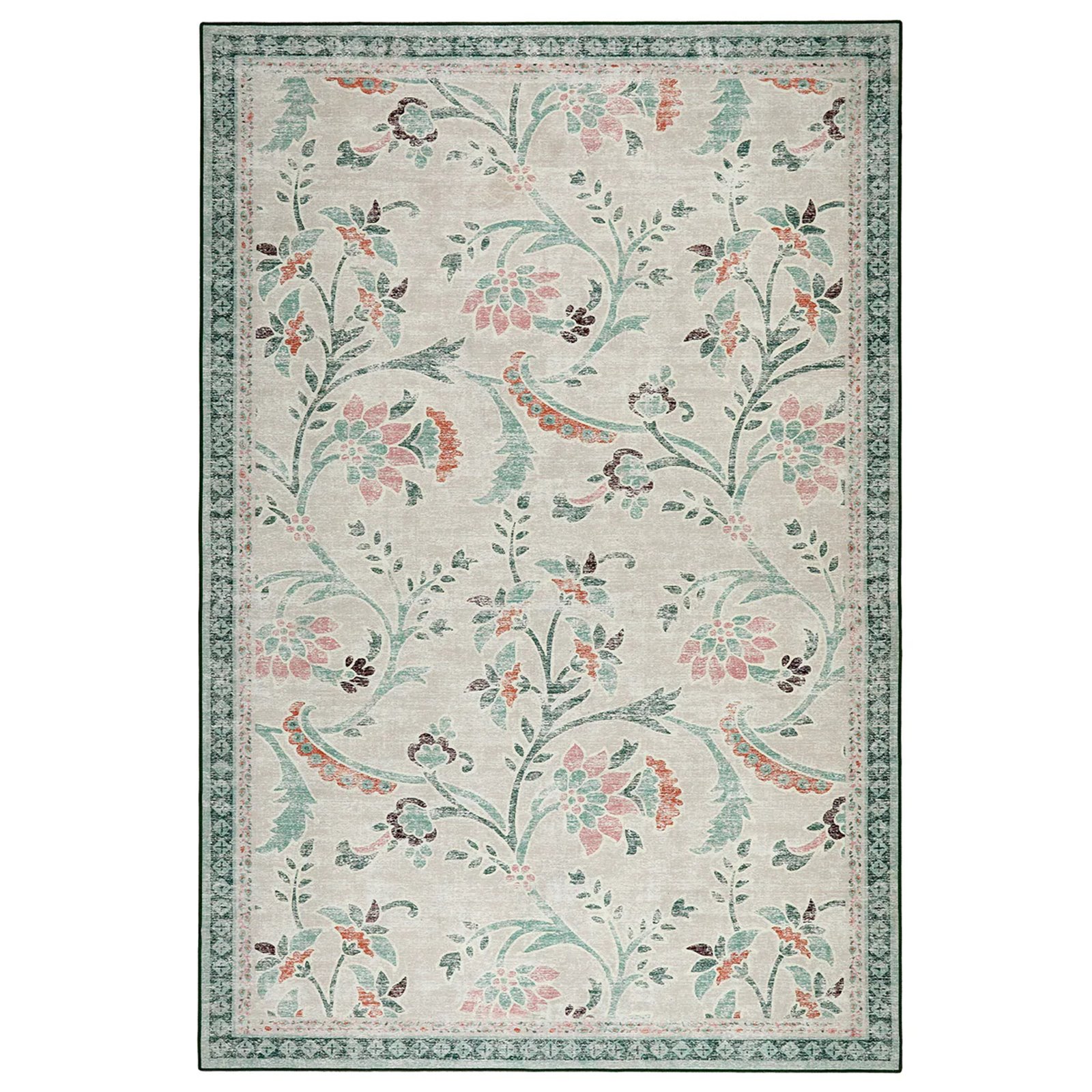 Vintage Floral Eco Washable Rug Image