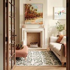 Vintage Green Scroll Eco Washable Rug   Image