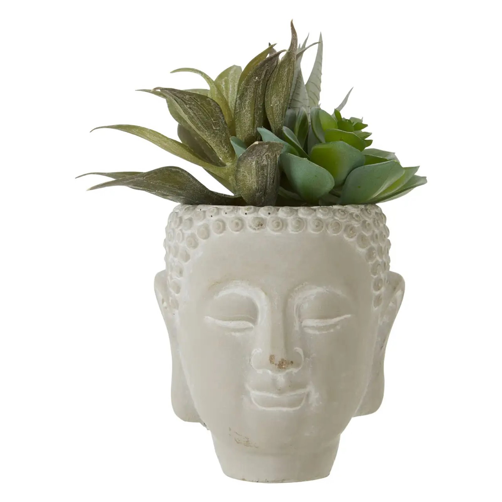 Vintage Grey Buddha Head Planter Image
