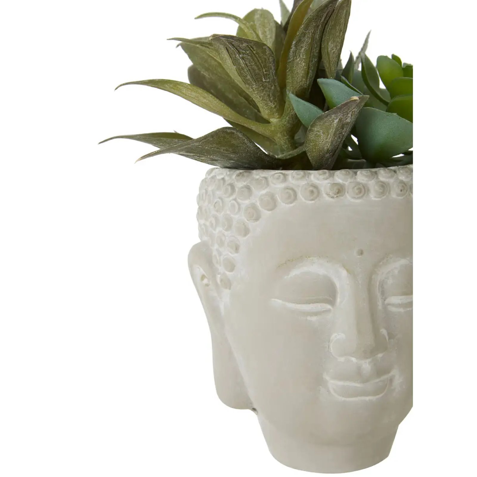 Vintage Grey Buddha Head Planter Image
