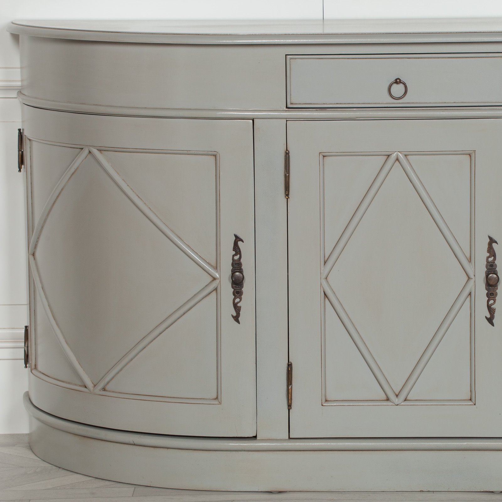 Vintage Grey Mahogany Curved Sideboard Image
