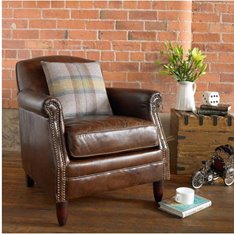 Vintage Leather Studded Armchair Image