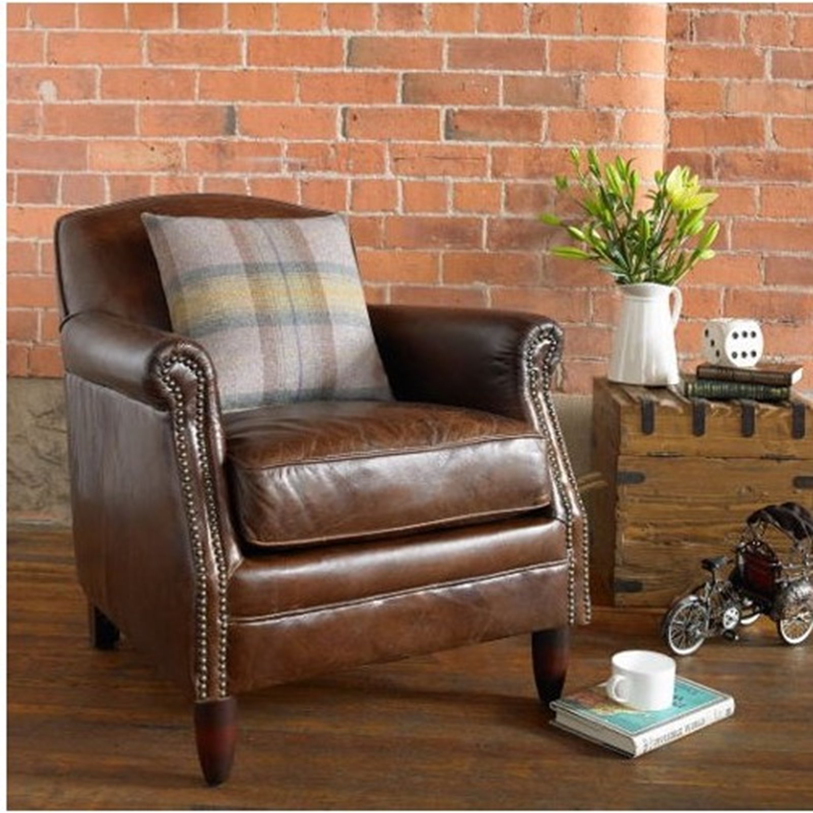 Leather chair new arrivals with studs