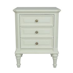 Vintage white 3 Drawer Bedside Table Image