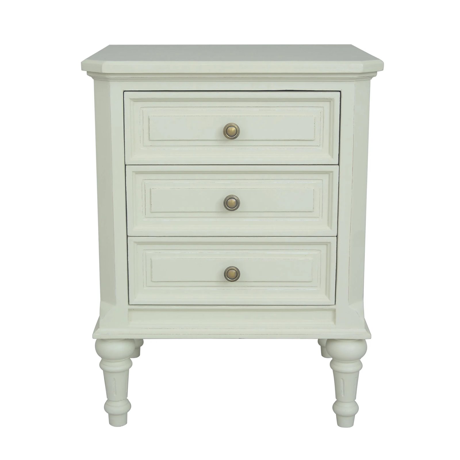 Vintage white 3 Drawer Bedside Table Image