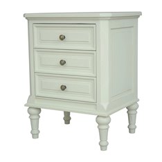 Vintage white 3 Drawer Bedside Table Image