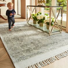 Vintage Mocha Fringed Rug Image