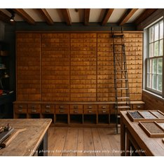Vintage Oak Haberdashery Cabinet with Ladder Image