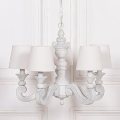 Vintage White 5 light Chandelier Image