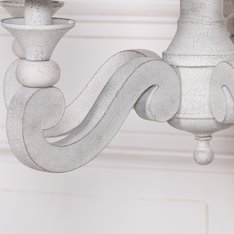 Vintage White 5 light Chandelier Image