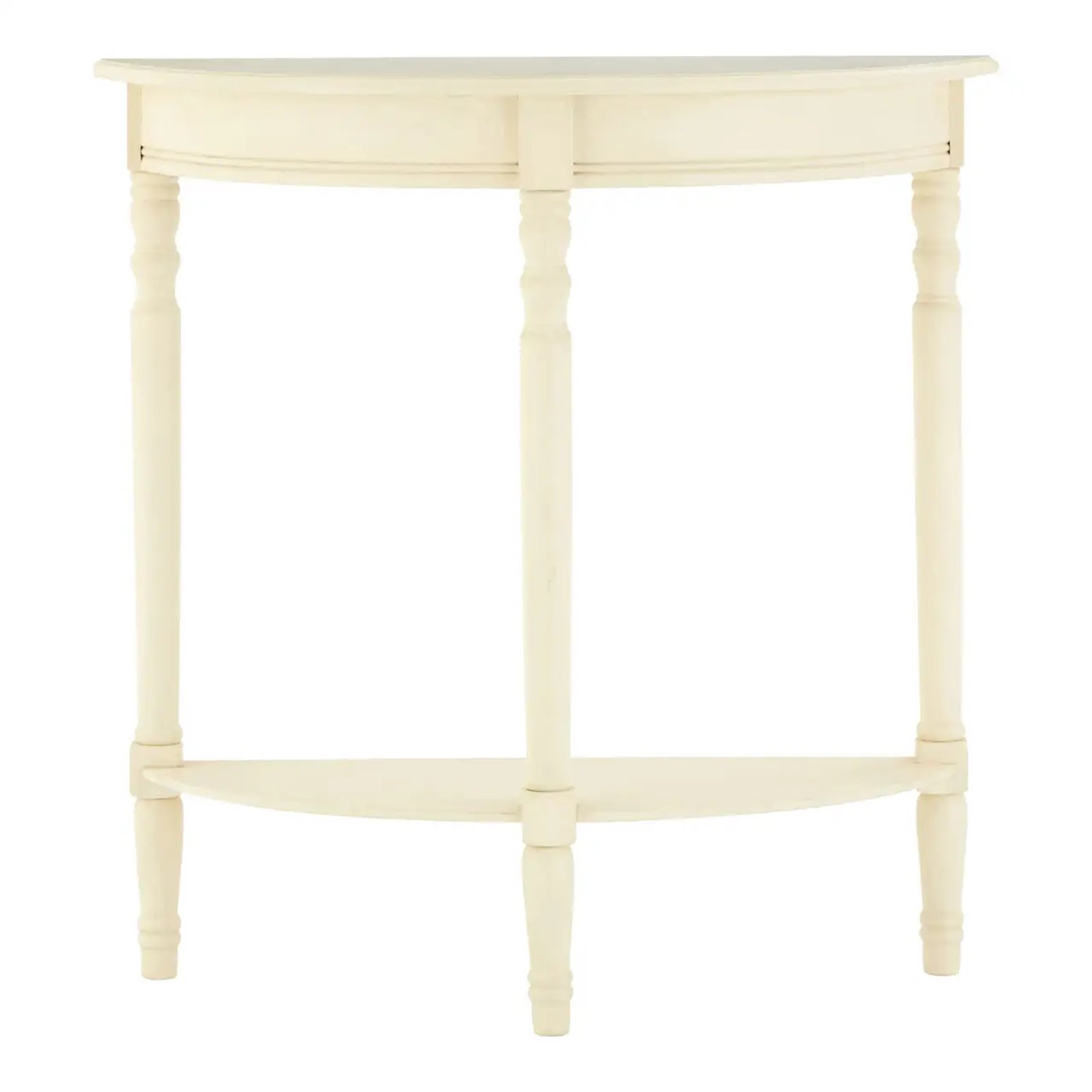 Vintage White Half Moon Table Image