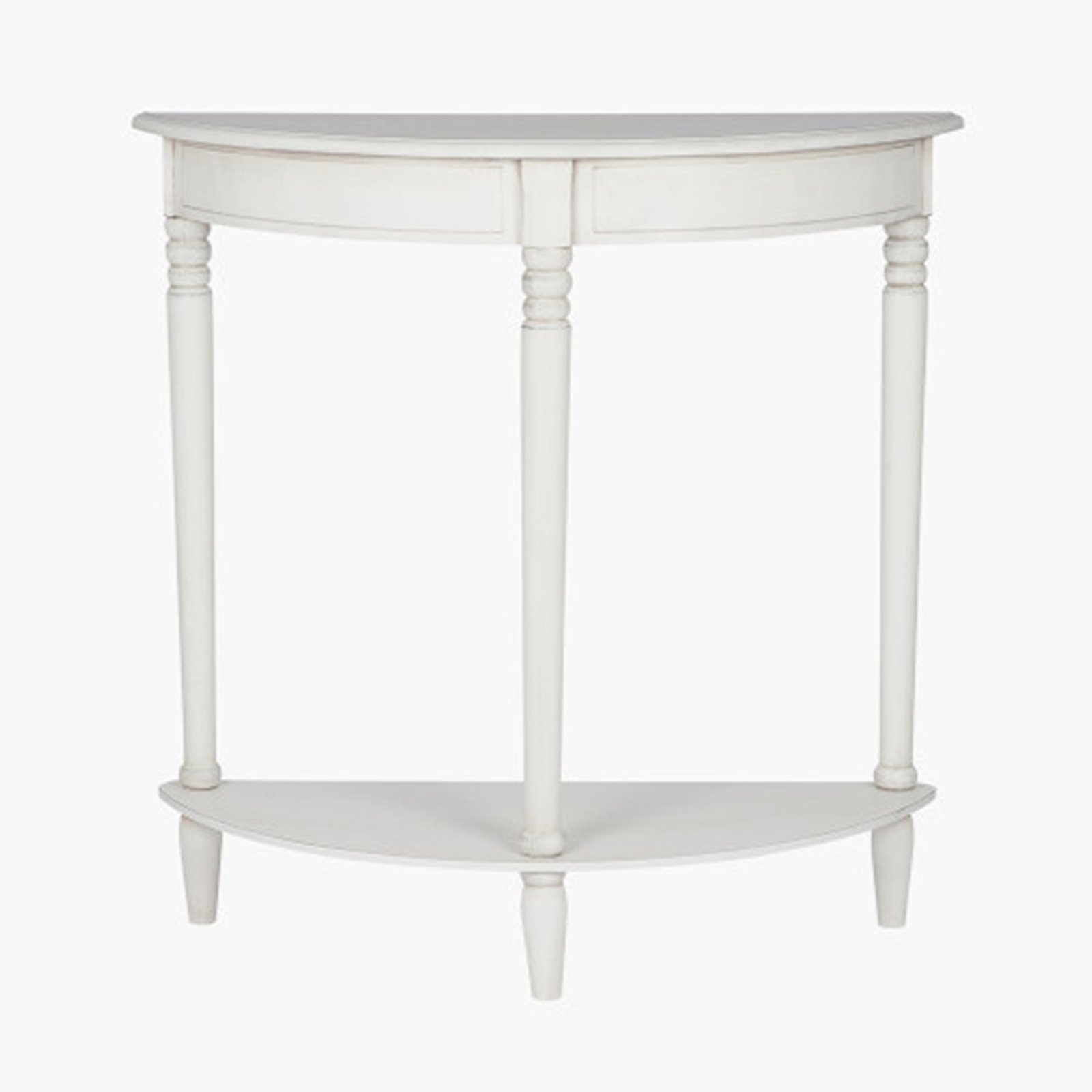 Vintage White Half Moon Table Image