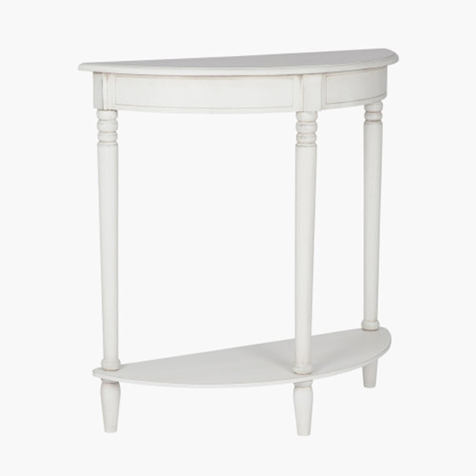 Vintage White Half Moon Table Image