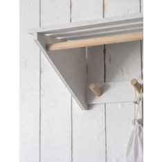 Wall Mounted Slatted Laundry Shelf - White Image