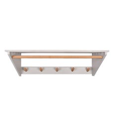 Wall Mounted Slatted Laundry Shelf - White Image