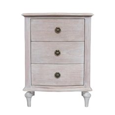 Washed 3 Drawer Bedside cabinet Image