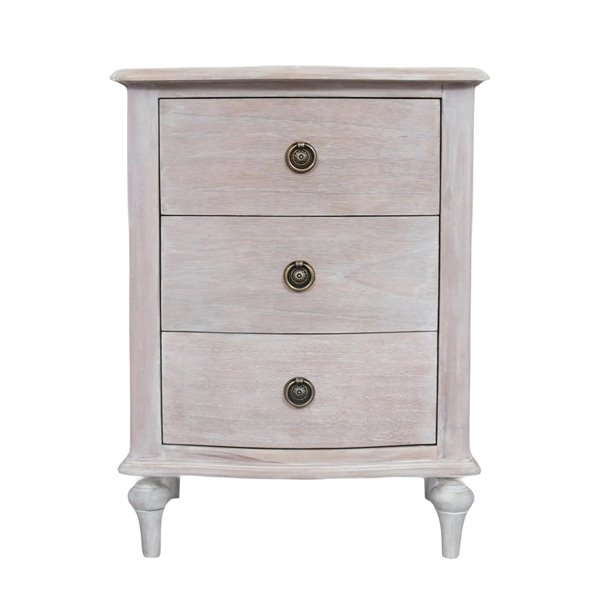Washed 3 Drawer Bedside cabinet
