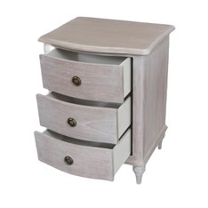 Washed 3 Drawer Bedside cabinet Image