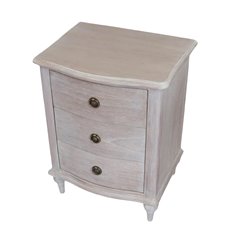 Washed 3 Drawer Bedside cabinet Image
