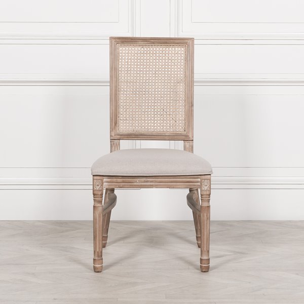 Washed Birch and Linen Dining Chair (Stackable)