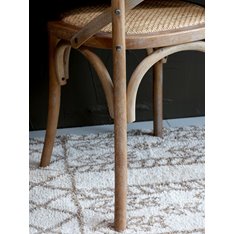 WASHED CROSS BACK DINING CHAIR WITH RATTAN SEAT Image
