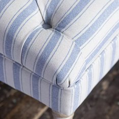 Washed Oak and Blue Stripe Ottoman Image