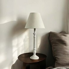 Washed painted Lamp with Linen Shade Image