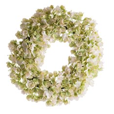 White and Green Hydrangea Door Wreath Image
