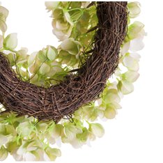 White and Green Hydrangea Door Wreath Image