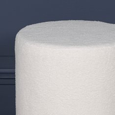 White Boucle and Gold Base stool   Image