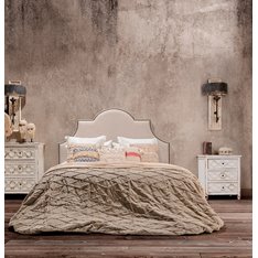 White Carved Distressed Bedside  Image