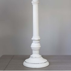 White painted Lamp with Linen Shade Image