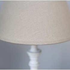 White painted Lamp with Linen Shade Image