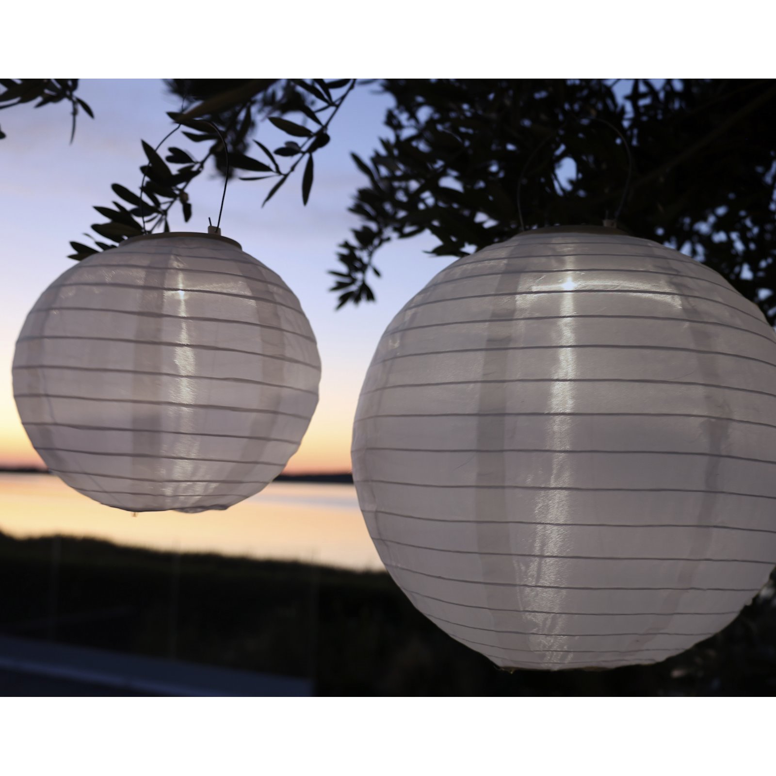 Grey Rice Paper Solar Outdoor Lamp  Image