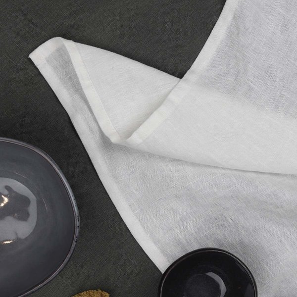 White Stonewash Linen Napkin 4