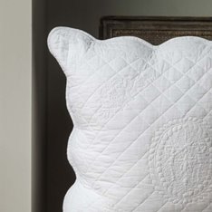White Vintage stitched Bed cushion Image