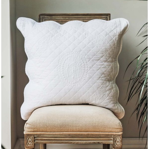 White Vintage stitched Bed cushion