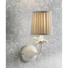 White Wall Light with Pleated Shade Image