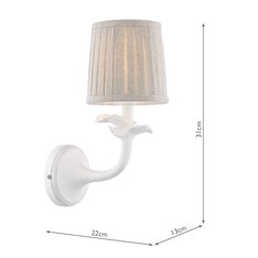 White Wall Light with Pleated Shade Image