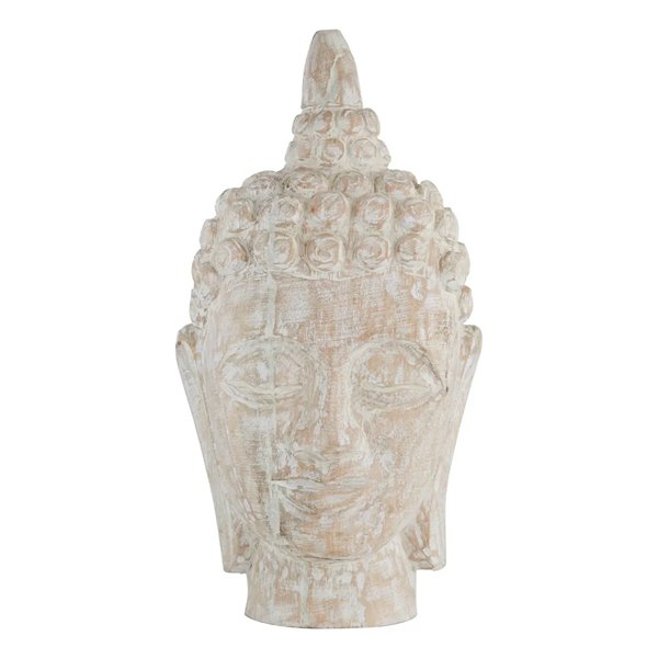 White Washed Buddha Head 