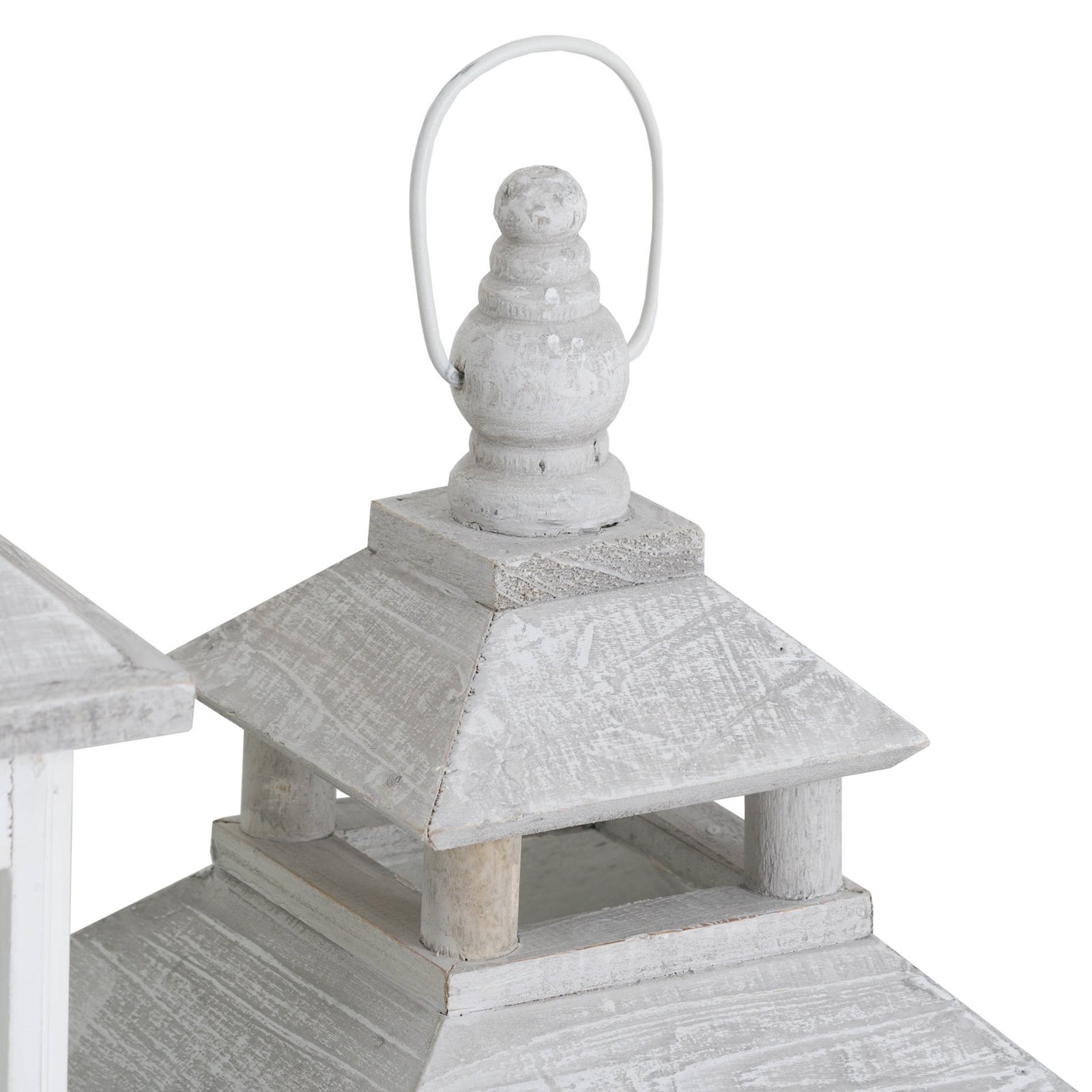 White Wooden Lantern Set Image