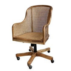 Wicker Back Swivel Office Chair Image