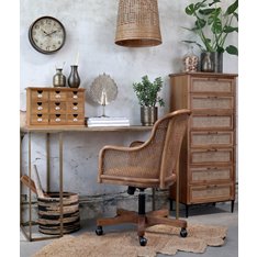 Wicker Back Swivel Office Chair Image