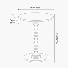 Witney Bobbin Round Side Table - Olive Image