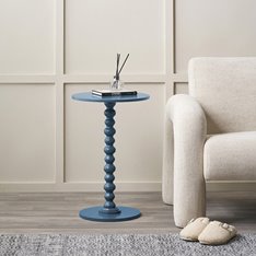 Witney Bobbin Round Side Table - Blue Image