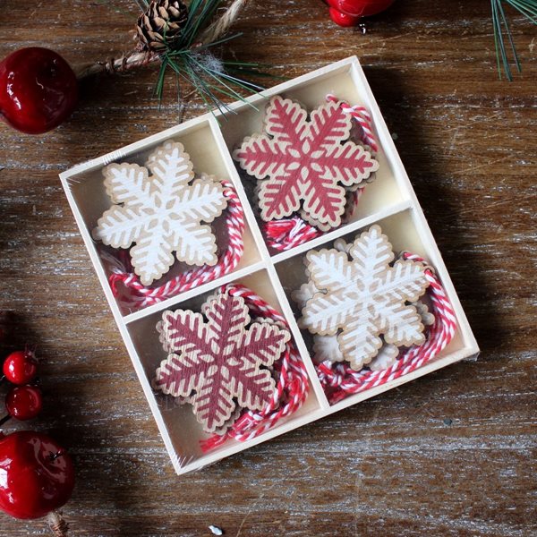 Wooden Snowflake Christmas Decorations