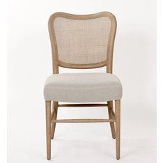 Woven Back and Oak Frame Dining Chair Image