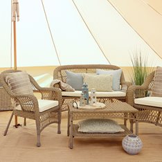 Woven Garden Set - Sofa, 2 Chairs and table Image