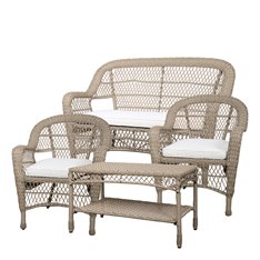 Woven Garden Set - Sofa, 2 Chairs and table Image