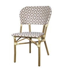 Woven Taupe and Cream Bistro Chair Image
